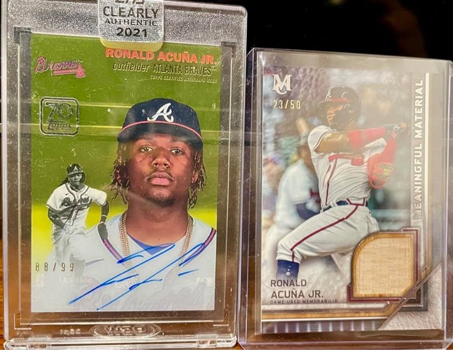 【レア】アクーニャJr. サインカード Amazon.co.jp: ACUNA アクーニャ jr TOPPS 直書きサインカード バット