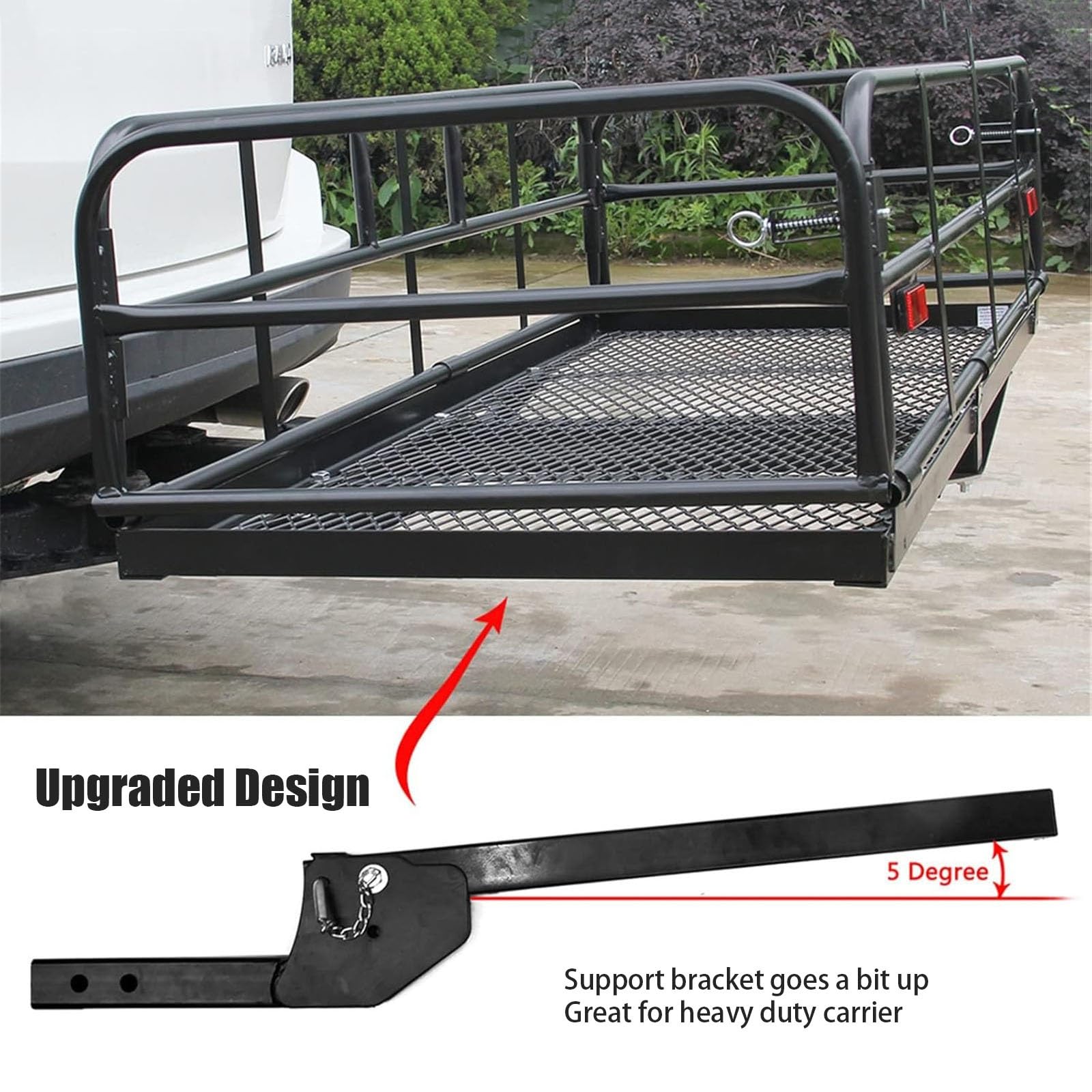 Hochleistungs-Lastenträger für die Anhängerkupplung, 230 kg/507 lbs zusammenklappbarer Gepäckträger, hinterer Gepäckkorb passend für 5 cm/2 Zoll Empfänger für SUV-Pickup-Truck