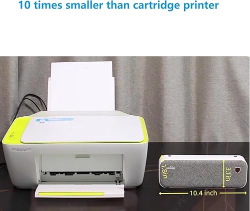 Miniatura 4 de IOOIOO Peripage A40 Plus (300 DPI) Impresora portátil sin tinta, Bluetooth inalámbrica mini compacta para letras (8.5 x 11)papel térmico A4, para