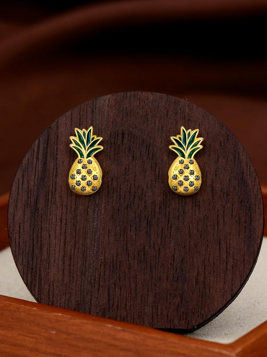 Gold Cherry/Strawberry/Pineapple Earrings StudS for Women 925 Sterling Silver Fruit Jewelry Gifts for Women Lady