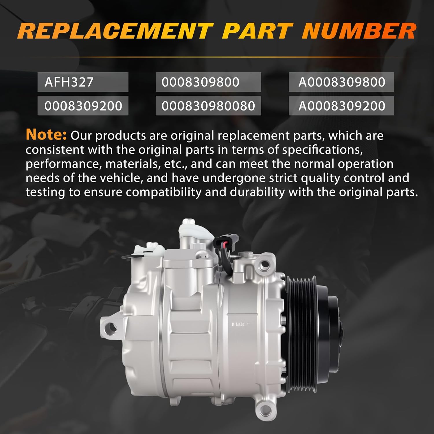 AFH327 AC Compressor Compatible with Mercedes Benz GL450 GL550 3.0L 4.7L 2013-2016 Replaces 0008309200, 0008309800, 000830980080, A0008309800, A0008309200
