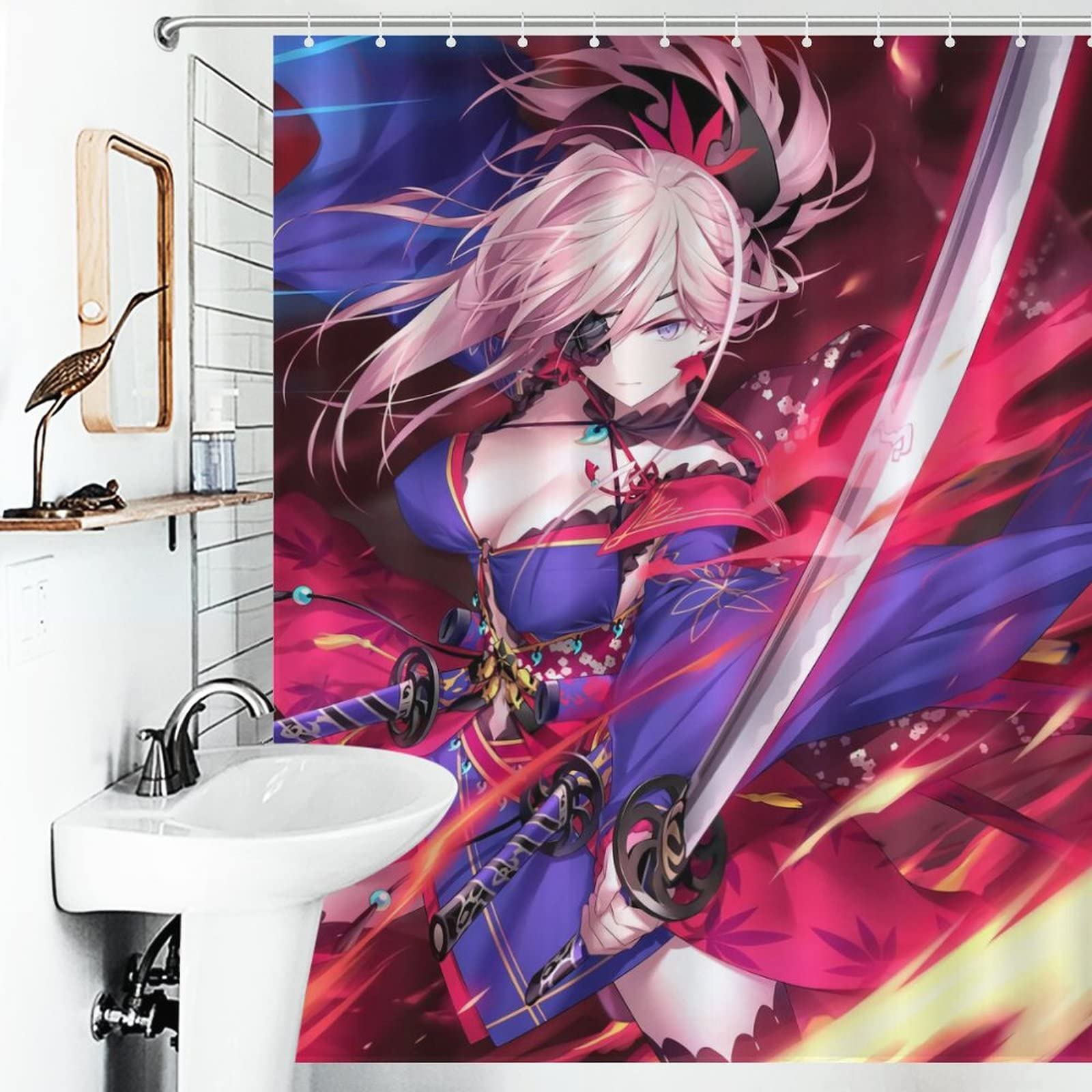 Amazon.co.jp: Fate Saber Miyamoto Musashi Shower Curtain, Anime Pattern,  Mildew Resistant, Waterproof, Unit Bath, Bath Curtain, Bathroom Curtain,  Lightweight, Polyester, Hotel, Bath Supplies, Room Divider, Blindfold,  Image, Multi-purpose, Quick Drying ...