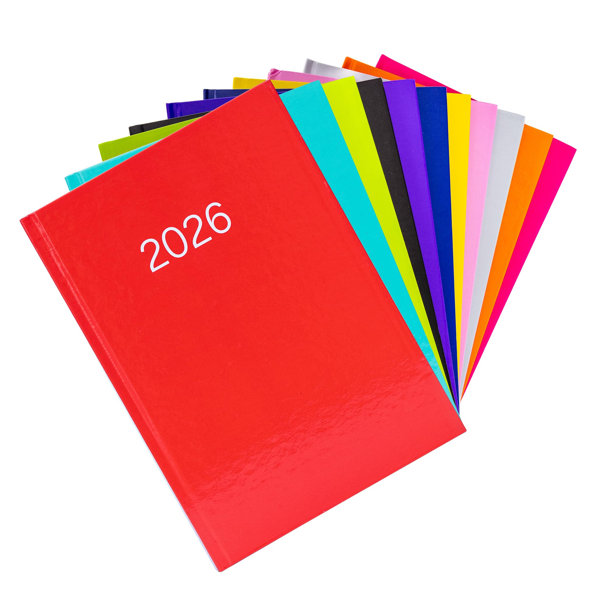evelay 2026 Diary A5 Week to View Full Year Office Organiser Planner Hardback Diaries - Red