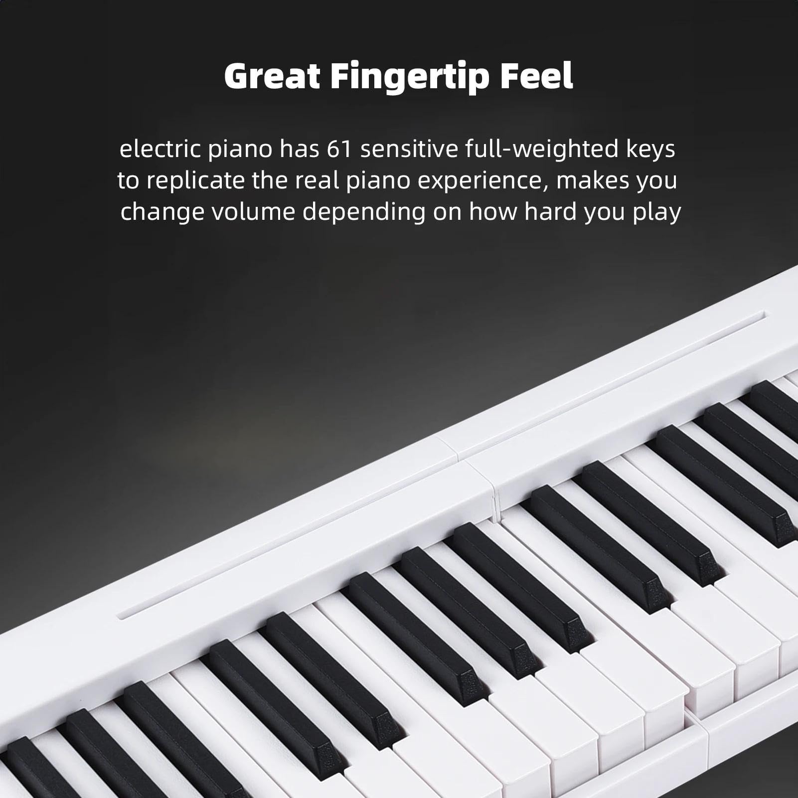 Tastiera Per Pianoforte Digitale Con Organo Elettronico Pieghevole Bianco A 61 Tasti Portatile Pianoforte Elettronico