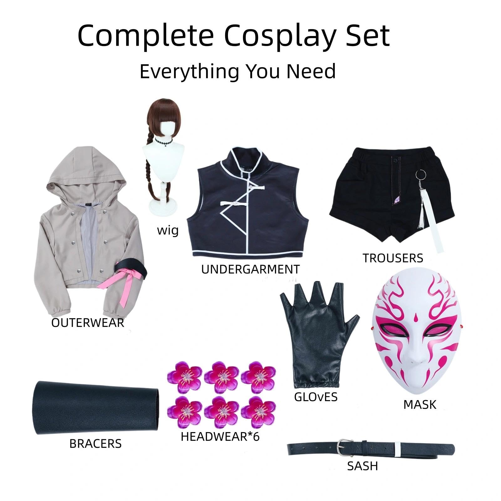Halloween Kostüm für Erwachsene, Karneval Rollenspiel Cosplay Komplettset – Zhao WeiweiStil