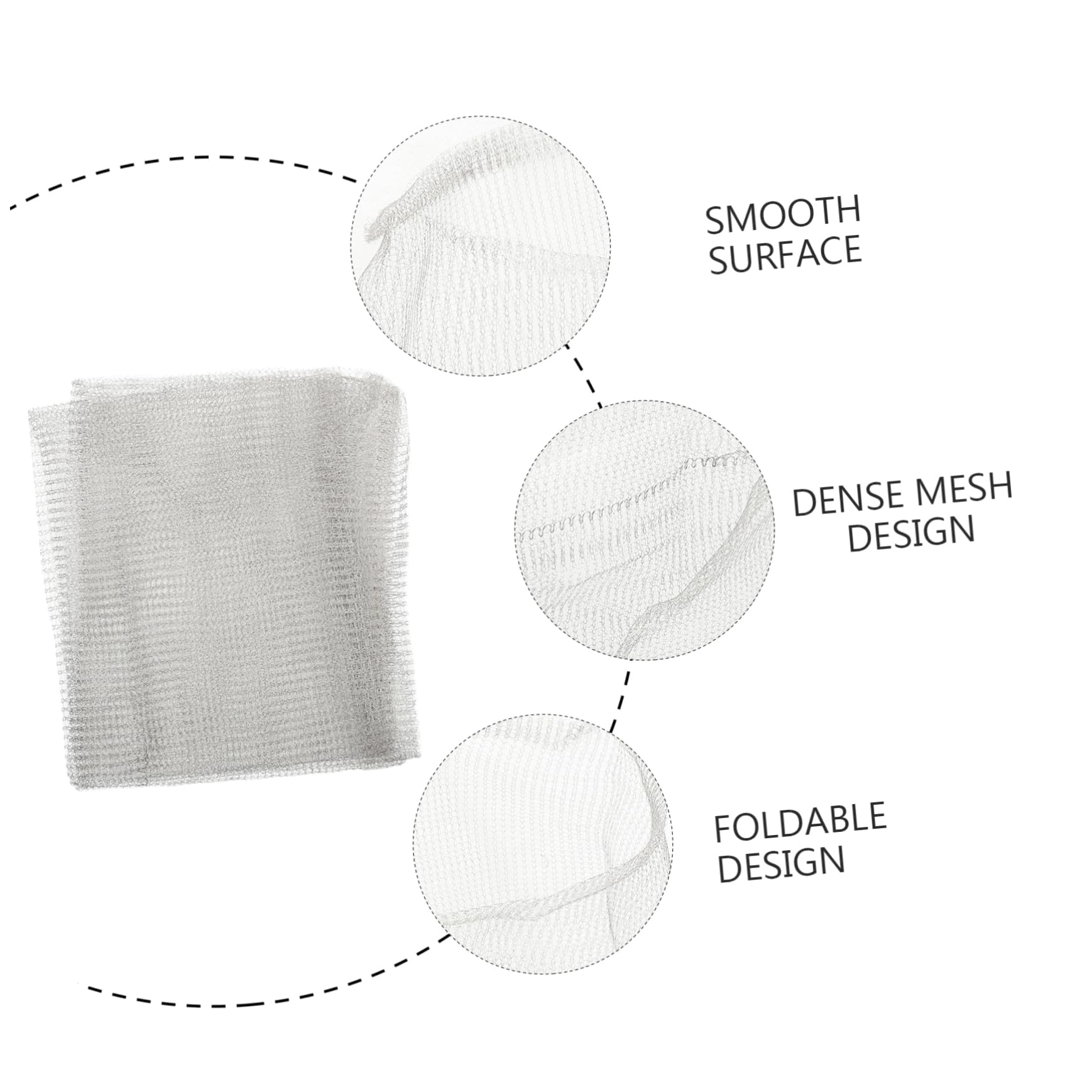 Toyvian Filet de Protection en Acier Inoxydable 3 Pièces Argenté