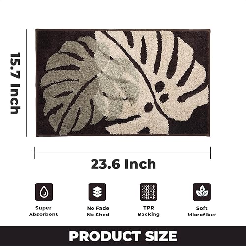 Miniatura 9 de Loismood Plants - Alfombra de baño antideslizante súper absorbente, extra suave y 100% microfibra, lavable a máquina, alfombra para baño, cocina y
