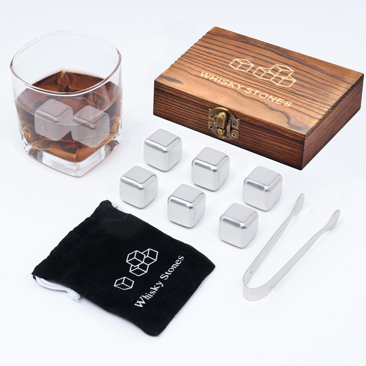 Whiskey Stones, Whiskey Stone Gift Set, Stainless Kenya Ubuy - Main Image
