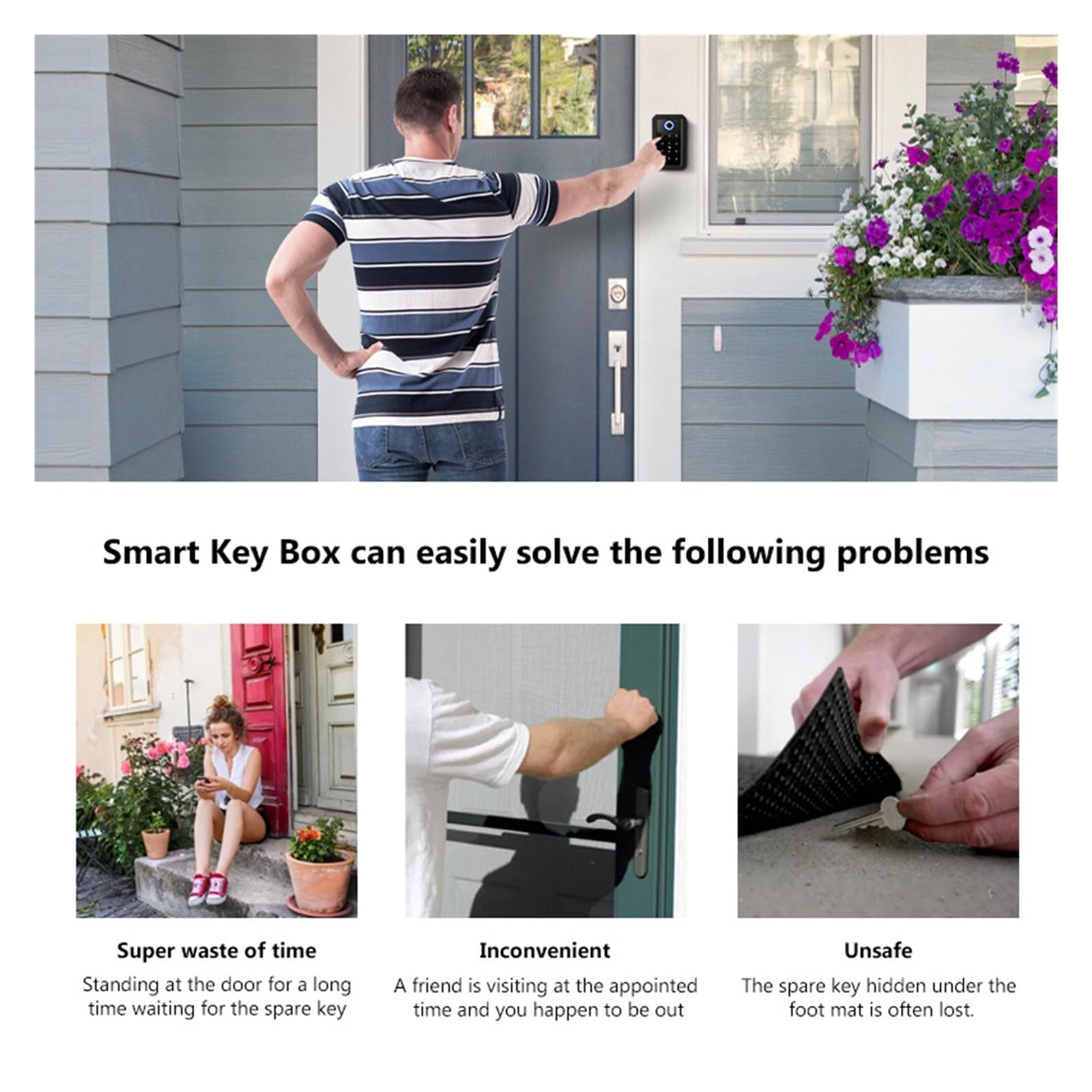 Cassetta di sicurezza, Cassetta Di Sicurezza For Chiavi Intellinti Con Accesso Remoto Impermeabile In Metallo For Hider Impronte Digitali Codice Digitale App Cassette Sicure(Tuya app)