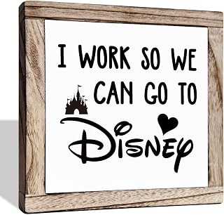 Inspirational Wood Signs, Disney Home Décor, Disney Office Décor, House Décor, Rustic House Decor Art, Motivational Office Desk Decor, Farmhouse Home Decoration, I Work So We Can Go to Disney