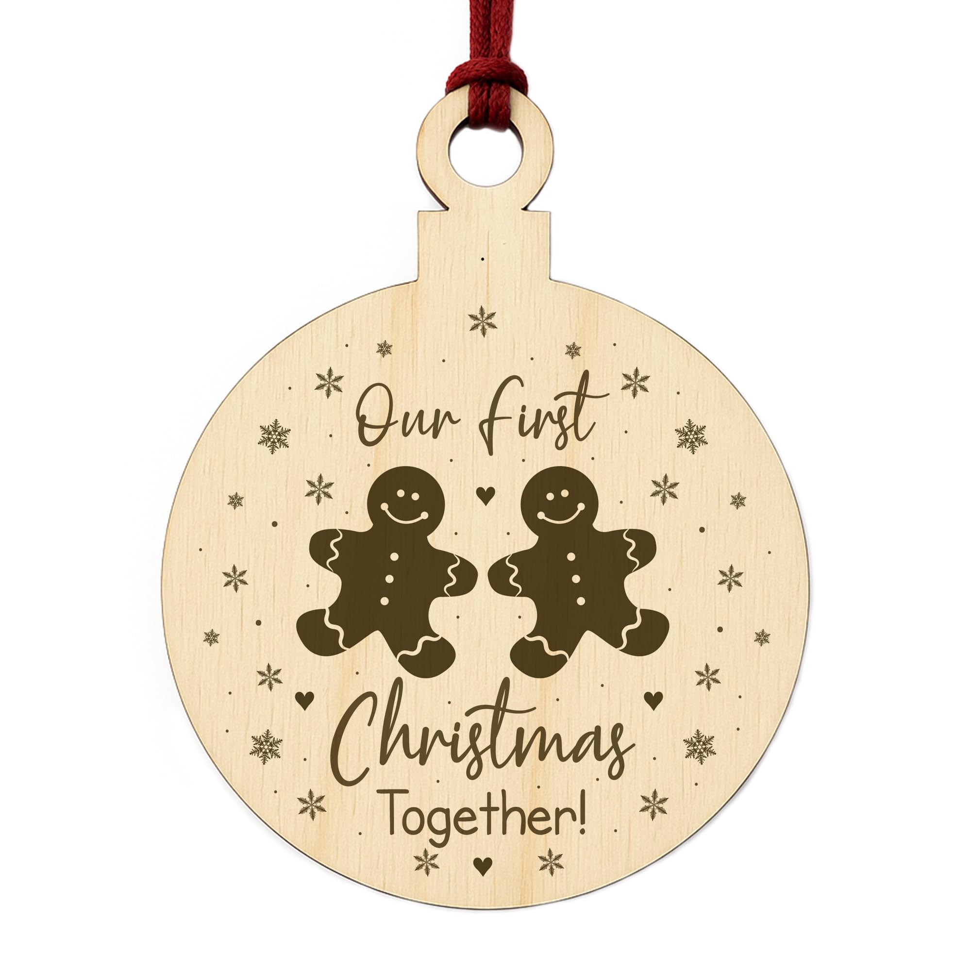 Our First Christmas Together Wooden Hanging Bauble For Christmas Tree Couple Gift