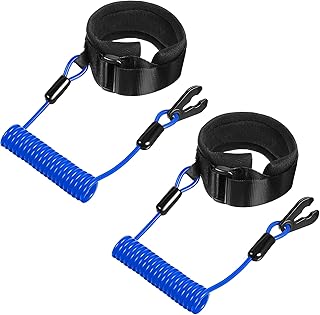 Frienda 2 Pieces Stop Kill Safety Lanyard Boat Engine Emergency Stop Switch Outboard Engine Swit Chlanyard Cord Replacement Emergency Cut off Cord Safety(Blue)