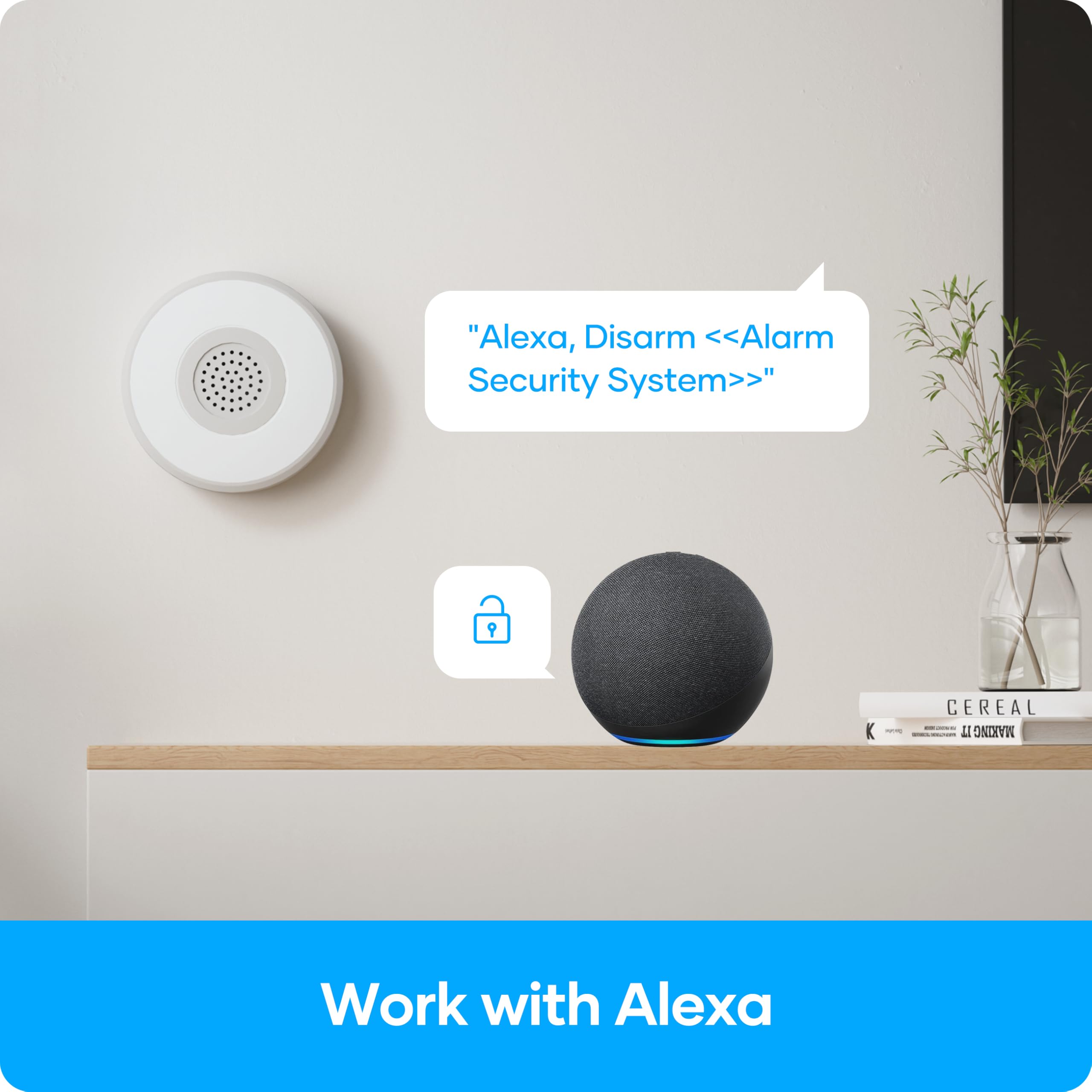 AGSHOME Alarme Maison avec Caméra 1080P, 120dB, Alarme Maison sans Fil 2.4GHz, 9 Pièces, Compatible Alexa