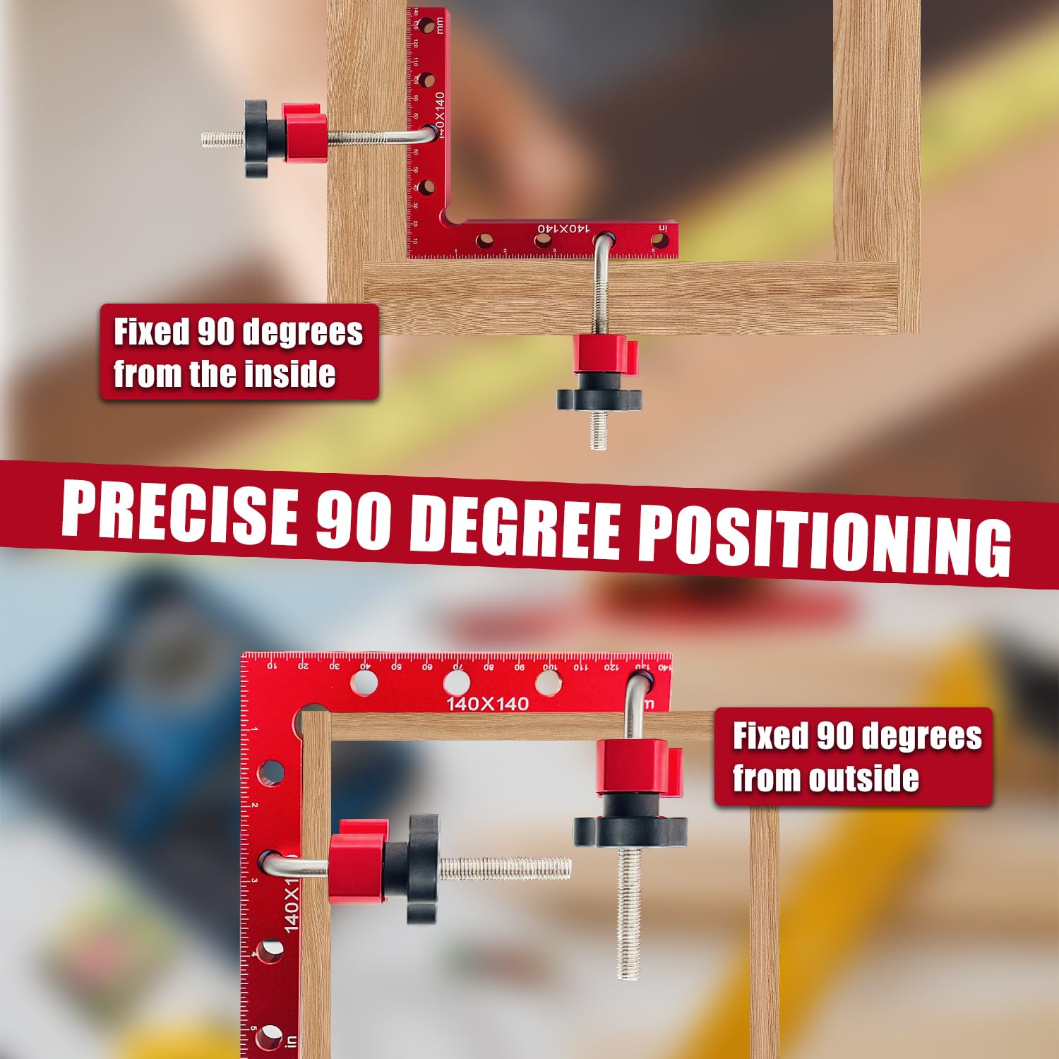90 Degree Positioning Squares Right Angle Woodworking Clamp Carpenter