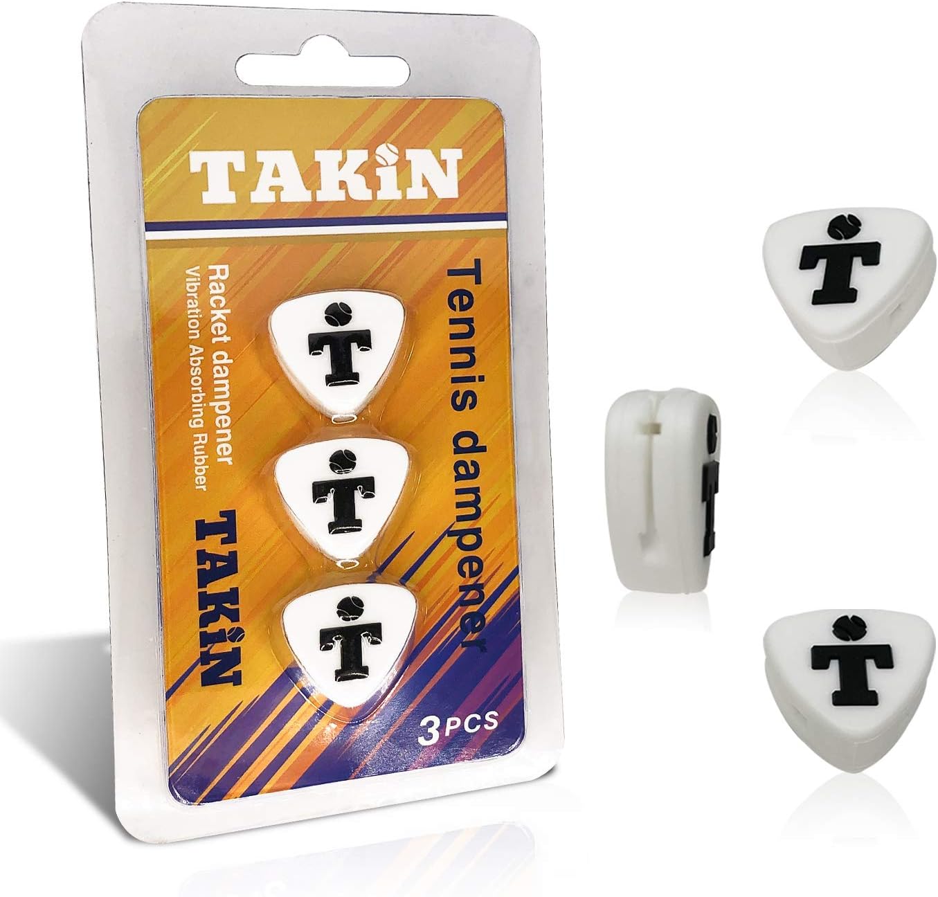 takin Tennis Dampeners - White Racket Shock Absorbers & Accessories - Tennis Vibrant Dampener Easy to Put On Any Racquet : Sports & Outdoors