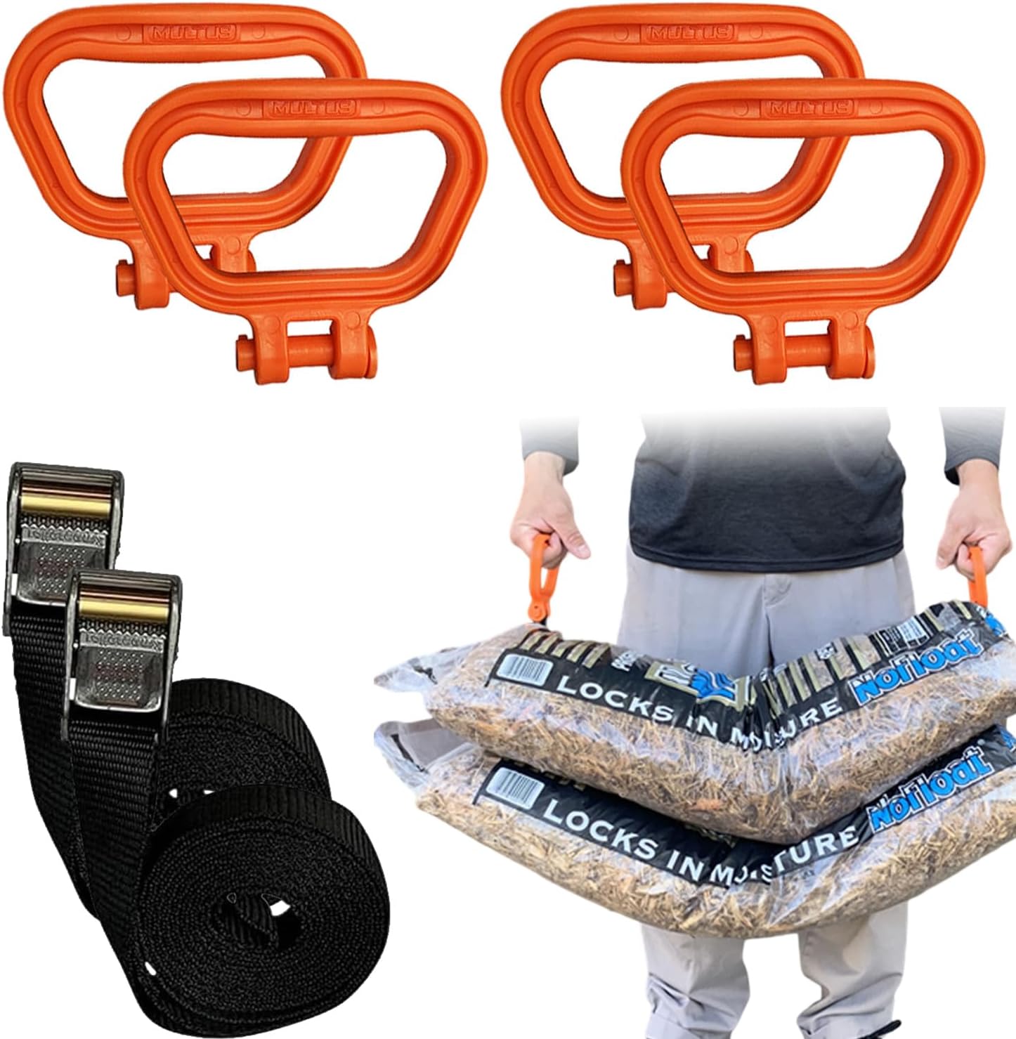 MULTUS Handle and Haul 2 Handle Moving Strap to Lift Carry Drag - 2 Pack