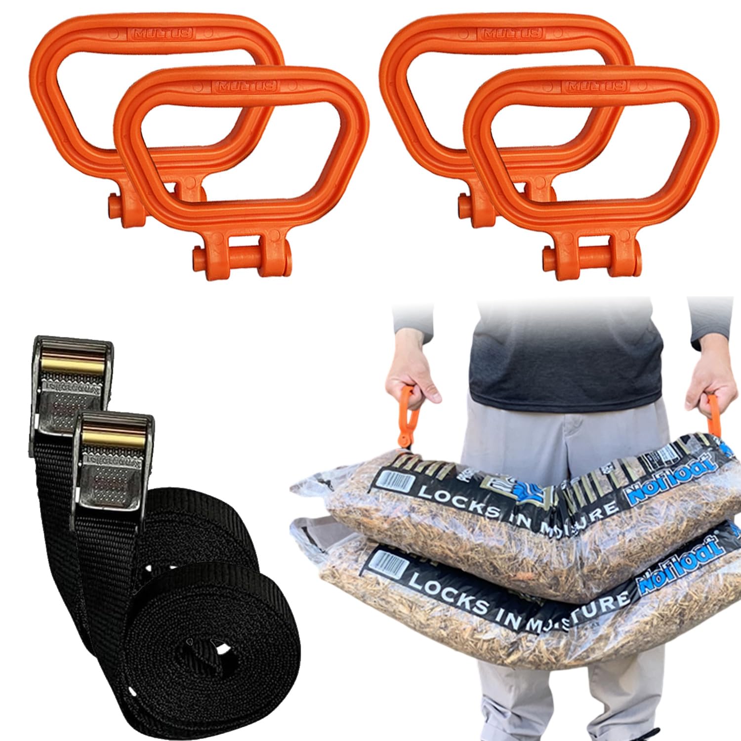 MULTUS Handle and Haul 2 Handle Moving Strap to Lift Carry Drag - 2 Pack