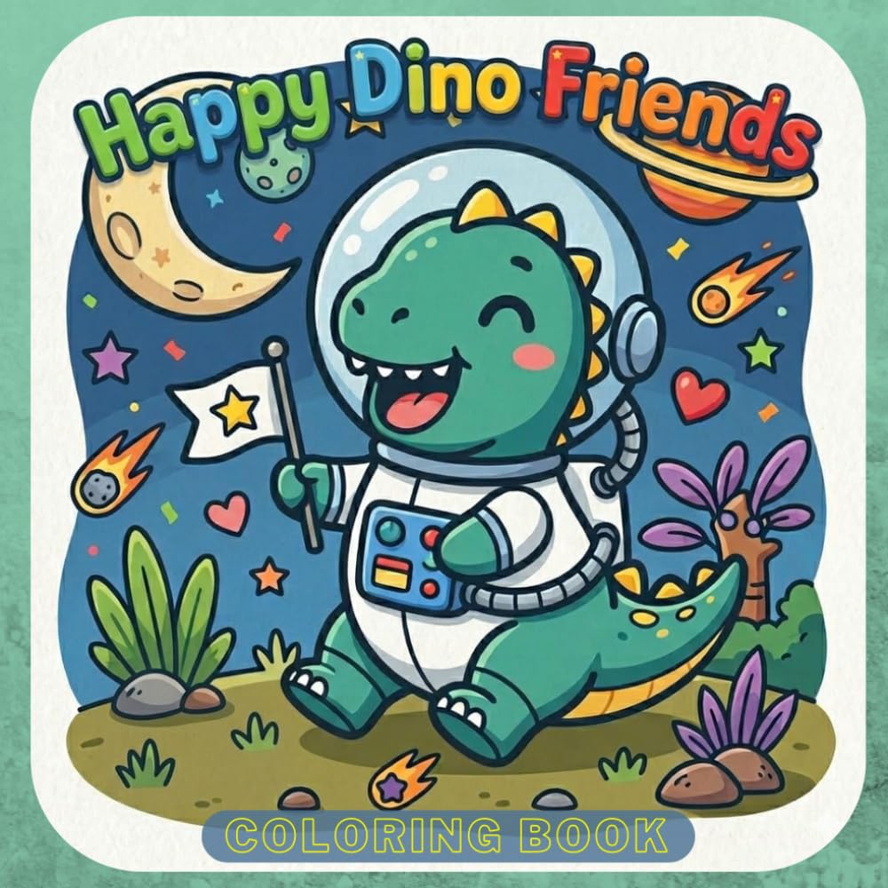 HAPPY DINO FRIENDS: COLORING BOOK (Libri da colorare: Avventure Colorate)