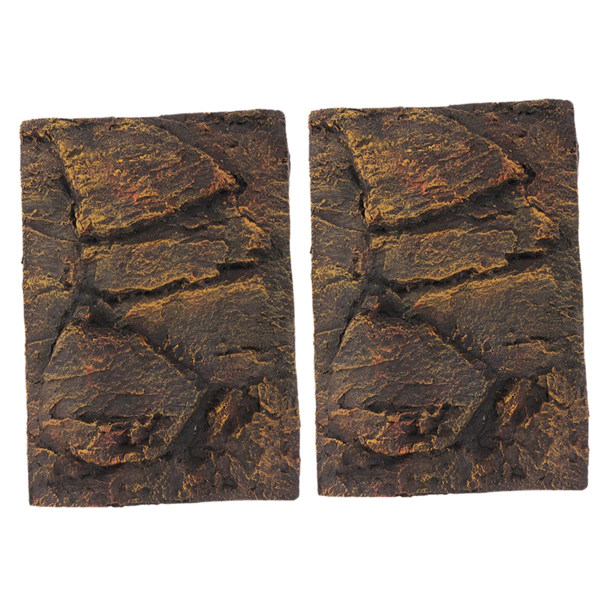 Toddmomy 2Pcs Reptile Background Board for Turtle Tank PU Material Terrarium Decor High Simulation Aquarium Decoration Natural Look for Reptile Environments