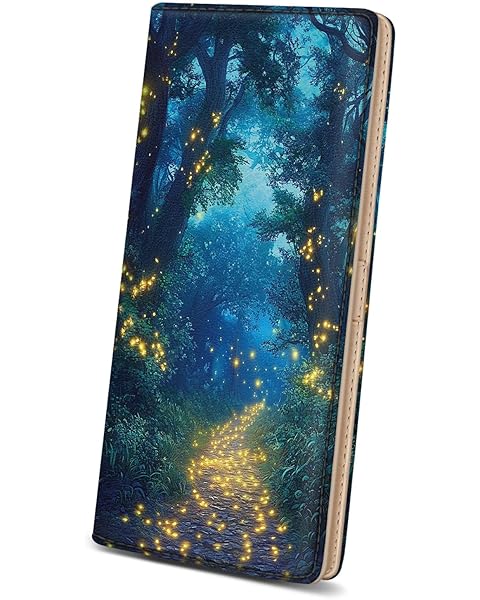 Immaturus Womens Wallet, Forest Firefly Slim Thin RFID Blocking Credit Card Wallets, Long Bifold PU Leather Card Holder Organizer, Cute Cash Clutch Billfold with Zipper Coin Pocket Ladies Girls Gift