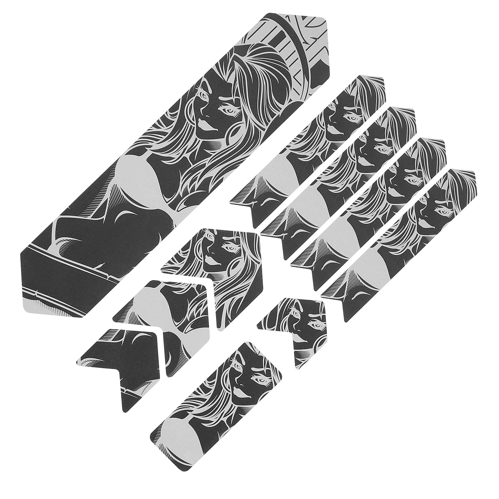 Funien 10Pcs Bike Frame 3D Night Reflection Sticker Guard Cover Mountain Bikes, Road Bikes Nano Polyurethane Fiber Gauze (Beautiful frame model)