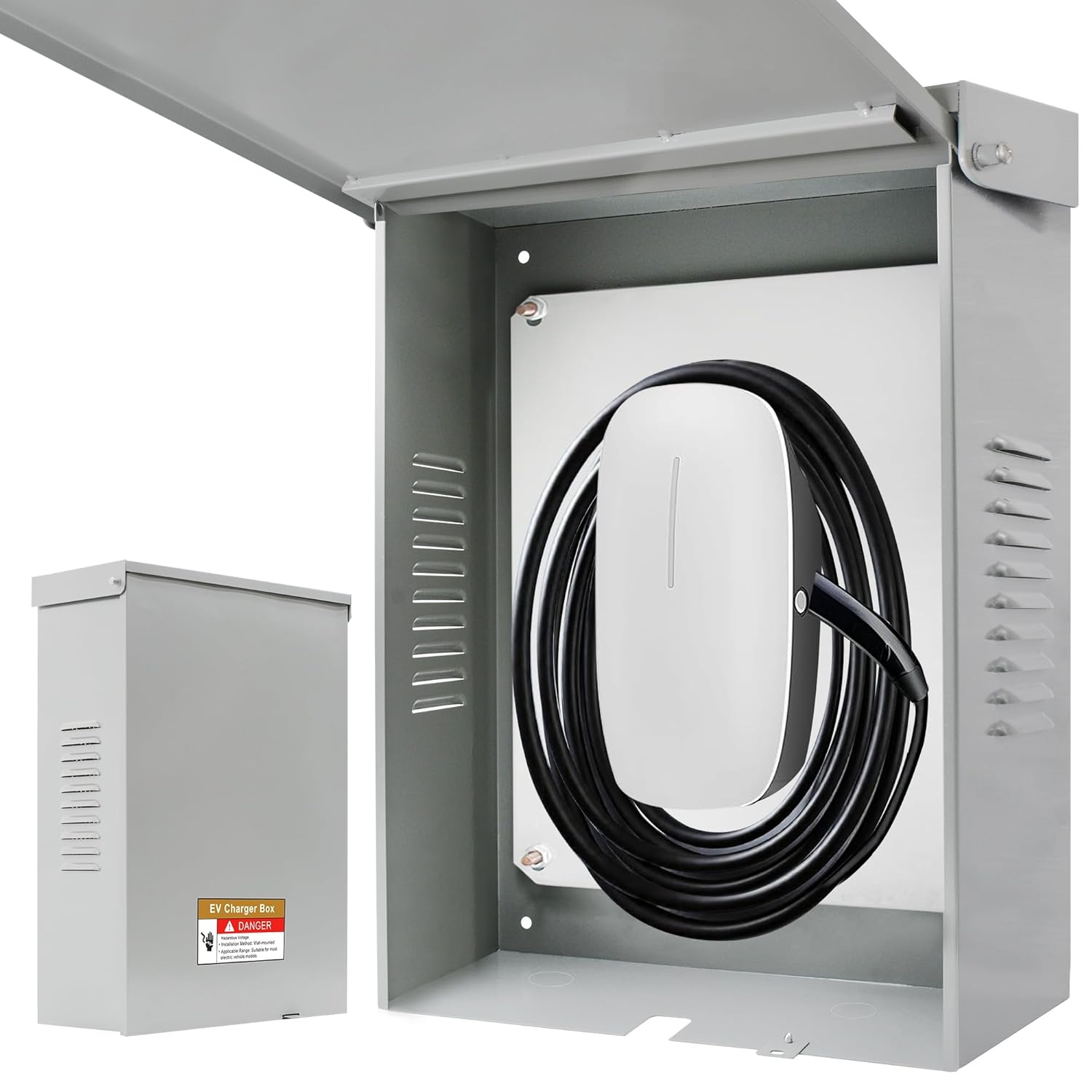EV Charger Cover for Tesla Wall Charger, Outdoor EV Charger Enclosure, Waterproof Electric Vehicle Charger Box with Combination Lock (EV Charger Enclosure)