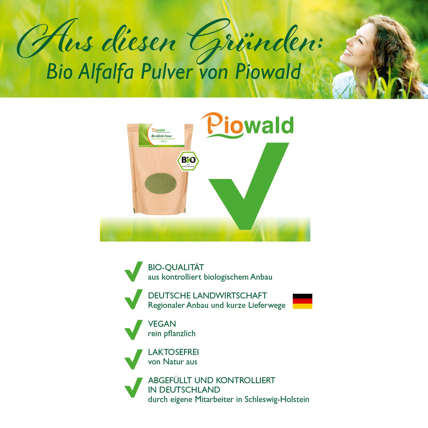 BIO Alfalfa Pulver - 500g