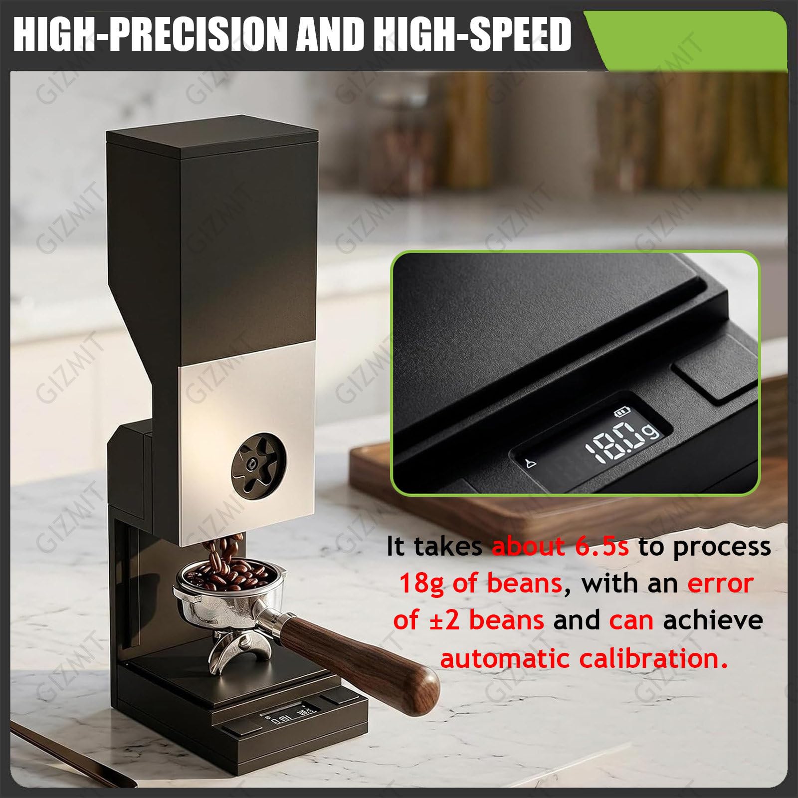 Dispenser Monodose, dosatore di Chicchi di caffè (Versione in Metallo), Macchina per Il Pre-dosaggio di Chicchi di caffè, per Lo stoccaggio di Fiocchi d'avena e Chicchi di caffè.
