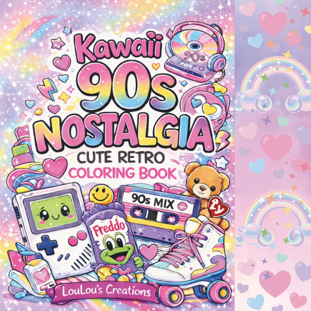 Kawaii 90's Nostalgia Coloring book
