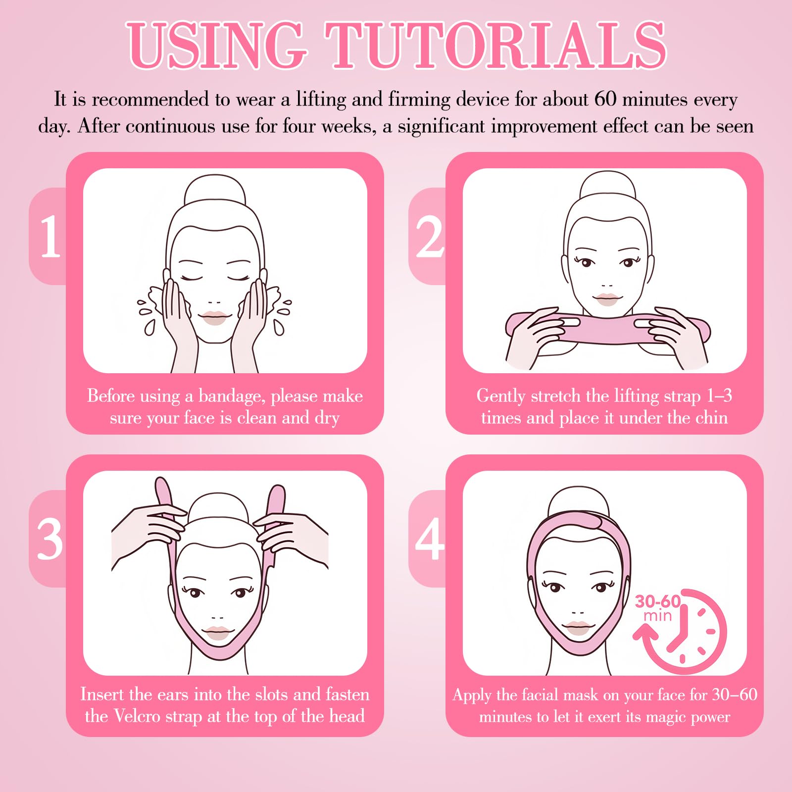 MáScara Lifting Facial Reutilizable,Reductor De Papada,V Line Lifting Mask,Para Papada,Para Jawline Y Doble MentóN Y MáScara Para Dormir,Efecto V-Line Y ReduccióN De Papada
