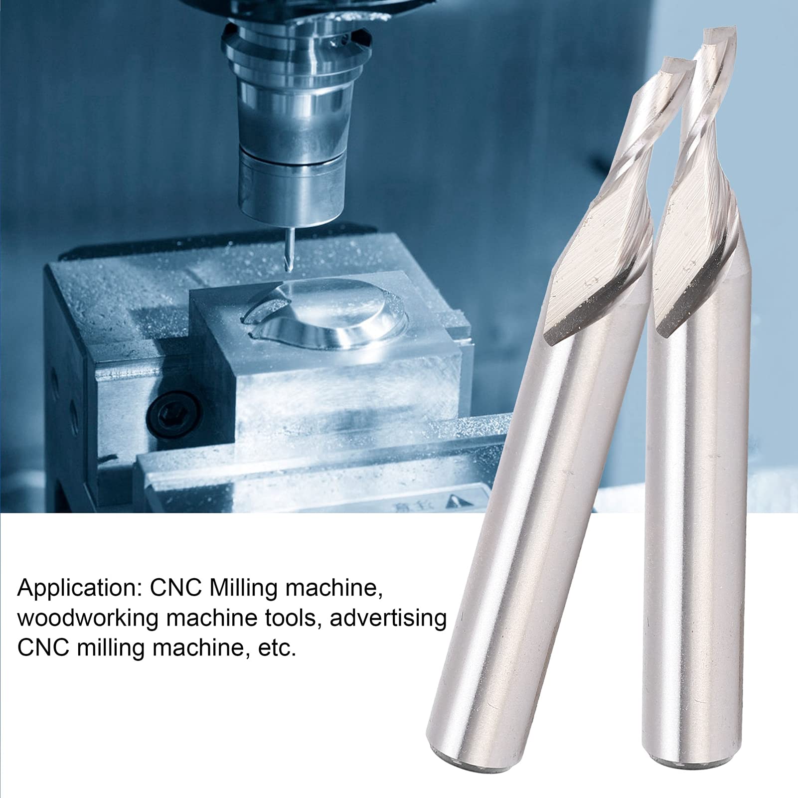 Broca de fresado de acero de tungsteno Broca de enrutador de grabado de alta precisión Fresa de extremo en espiral para máquinas herramientas de carpintería CNC 5 piezas Diámetro