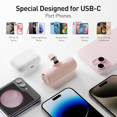 Miniatura 2 de iWALK Cargador portátil para iPhone 151617, cargador de batería con conector USB C integrado, cargador de teléfono para iPhone Series, Samsung