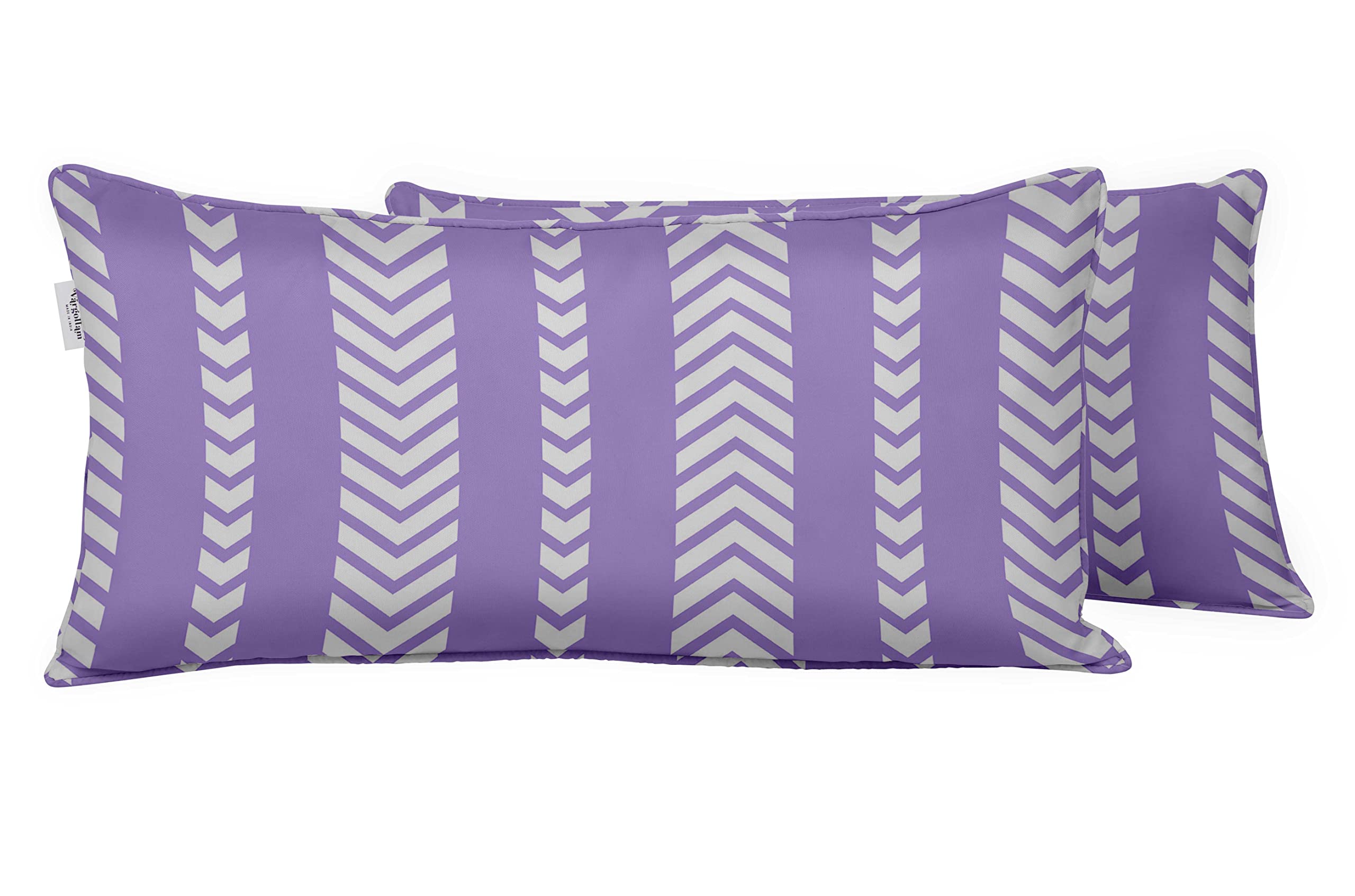 Coussin Lombaire pour Meubles de Patio Extérieur 12x18 Rectangulaire Rayé Imperméable