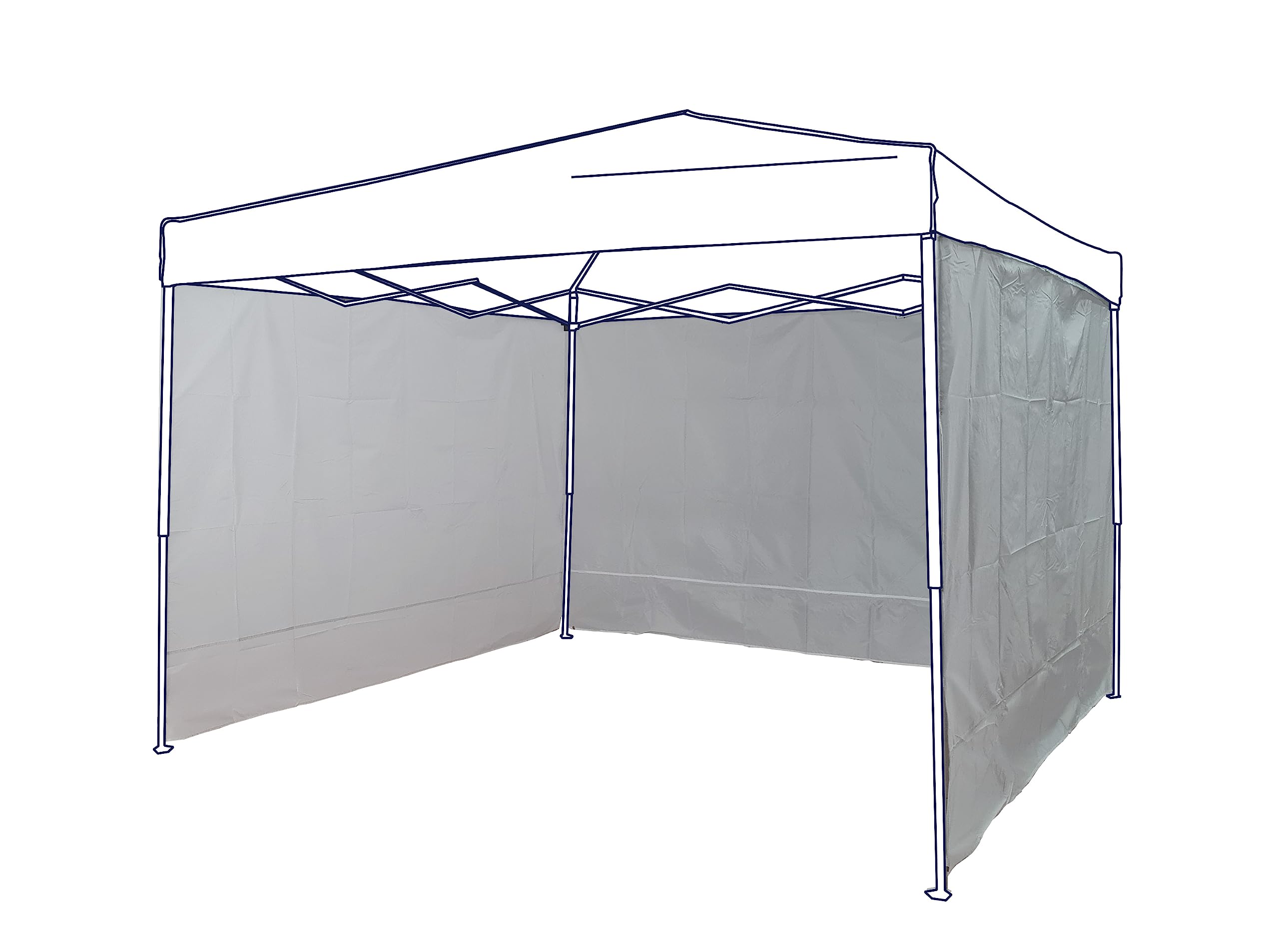 Set 3 Pareti Laterali Bianche Impermeabili Per Gazebo 3x3, 290x180cm con Fascette in Velcro | Paratia Tenda Laterale Idrorepellente per Gazebo