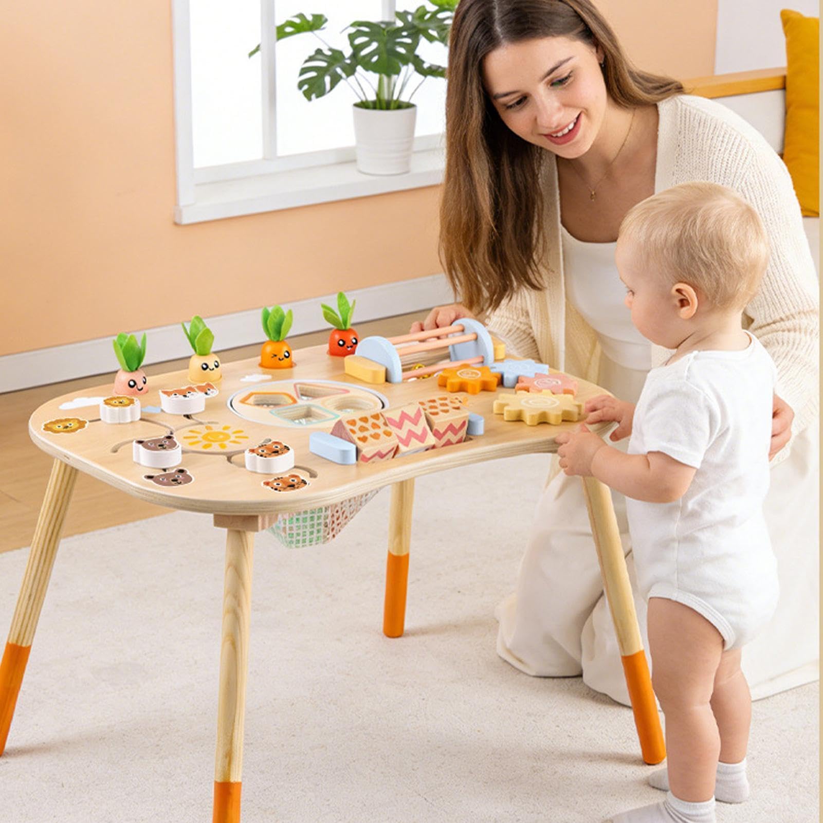 Mesa Actividades Infantil Juguete Aprendizaje Temprano Y Habilidades | Mesa De Madera Con Patas Para Actividades Para Niños Y Niñas, Cumpleaños, Día Del Niño, Guardería Aula