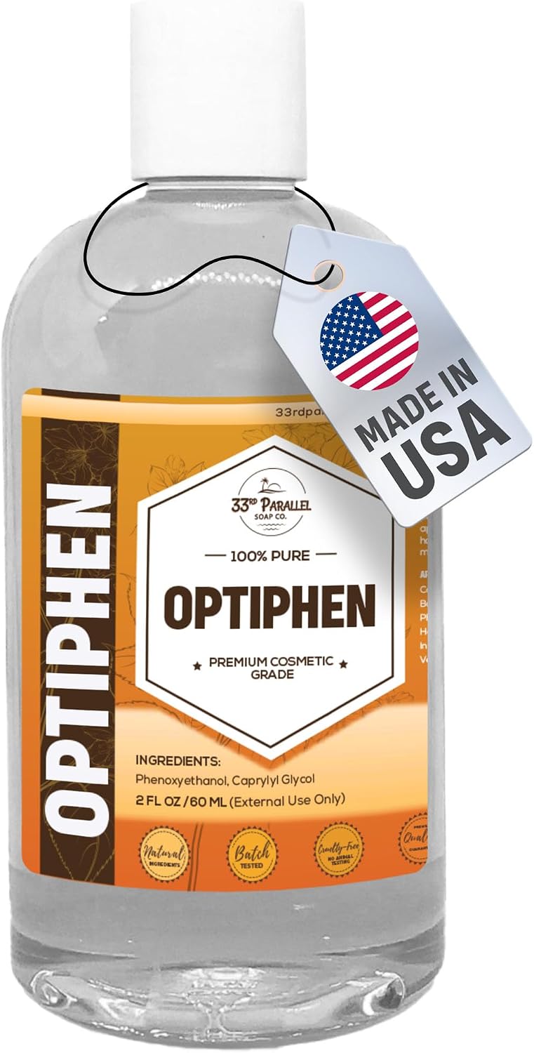 OPTIPHEN Natural Preservative (2 oz) Paraben-Free; Formaldehyde-Free; Water & Oil Soluble | Suitable for Soap Making, Lotions, Conditioners, Creams & More | Keeps Products Fresh & Safe | 2 Ounces