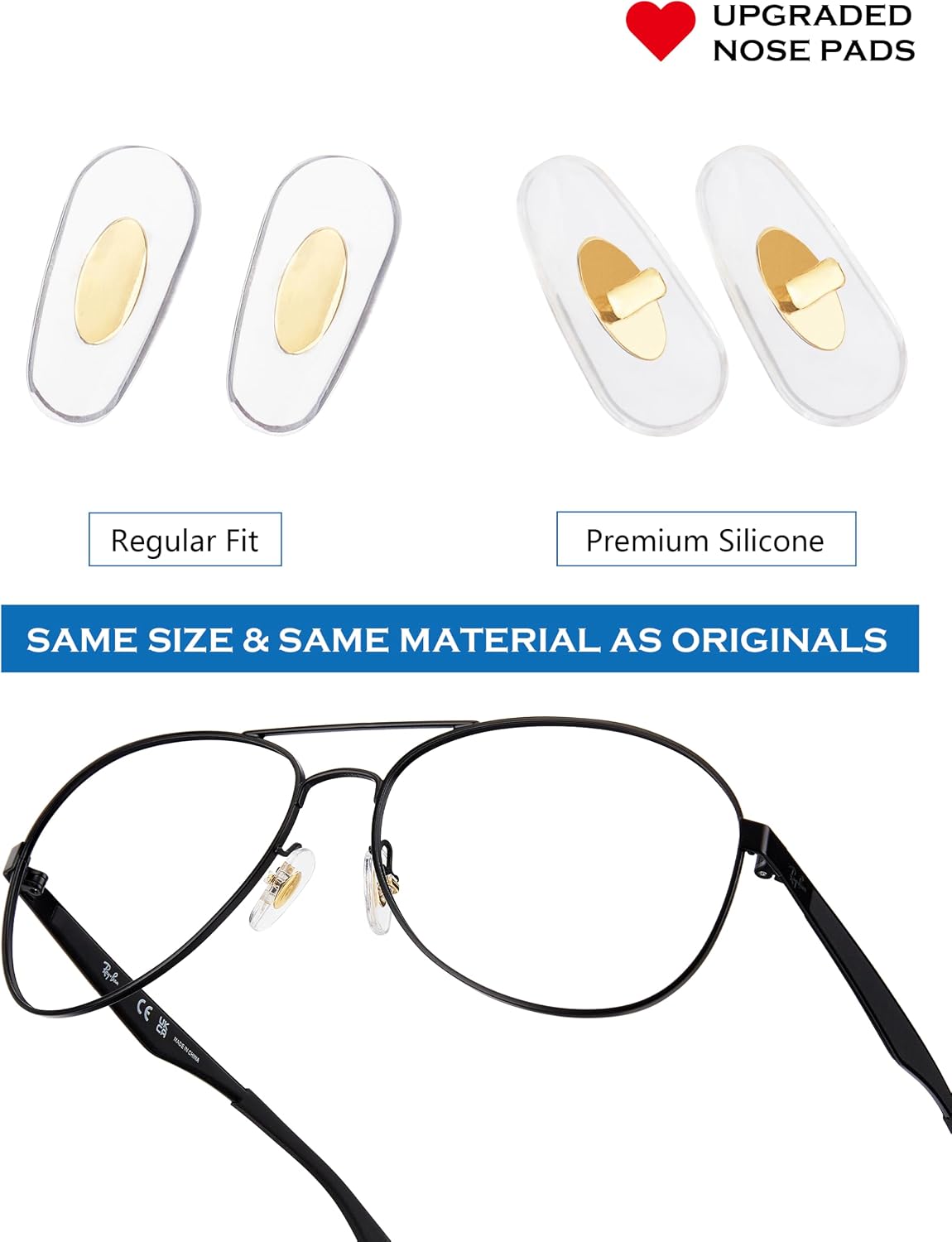 4 Pairs Replacement Nosepieces Nose Pads for Ray-Ban RB3604 RB4264 RB3534 RB3549 RB3584 RB3614 RB3523 RB3526 RB3538 Sunglass image 2