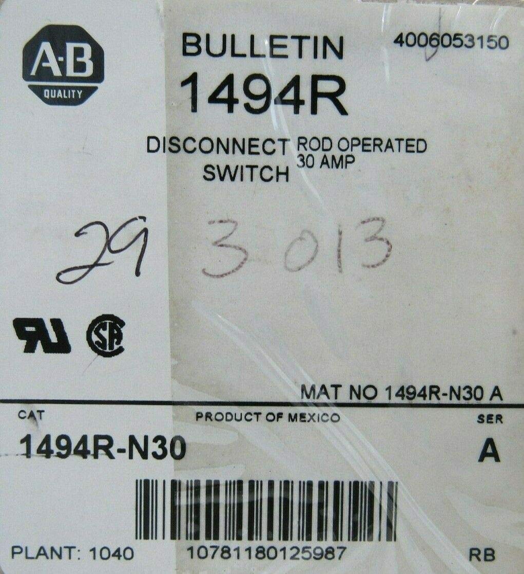 Allen Bradley 1494R-N30 Rotary Disconnect Switch T30468