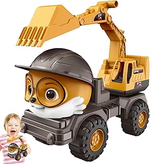 Excavator Car Toy for Kids, Mini Excavator and Dump Truck Set, Construction Vehicle Toys with Inertia Car Toy, Fun and Educational for Kids Aged 3+ and Teens Dutyrow