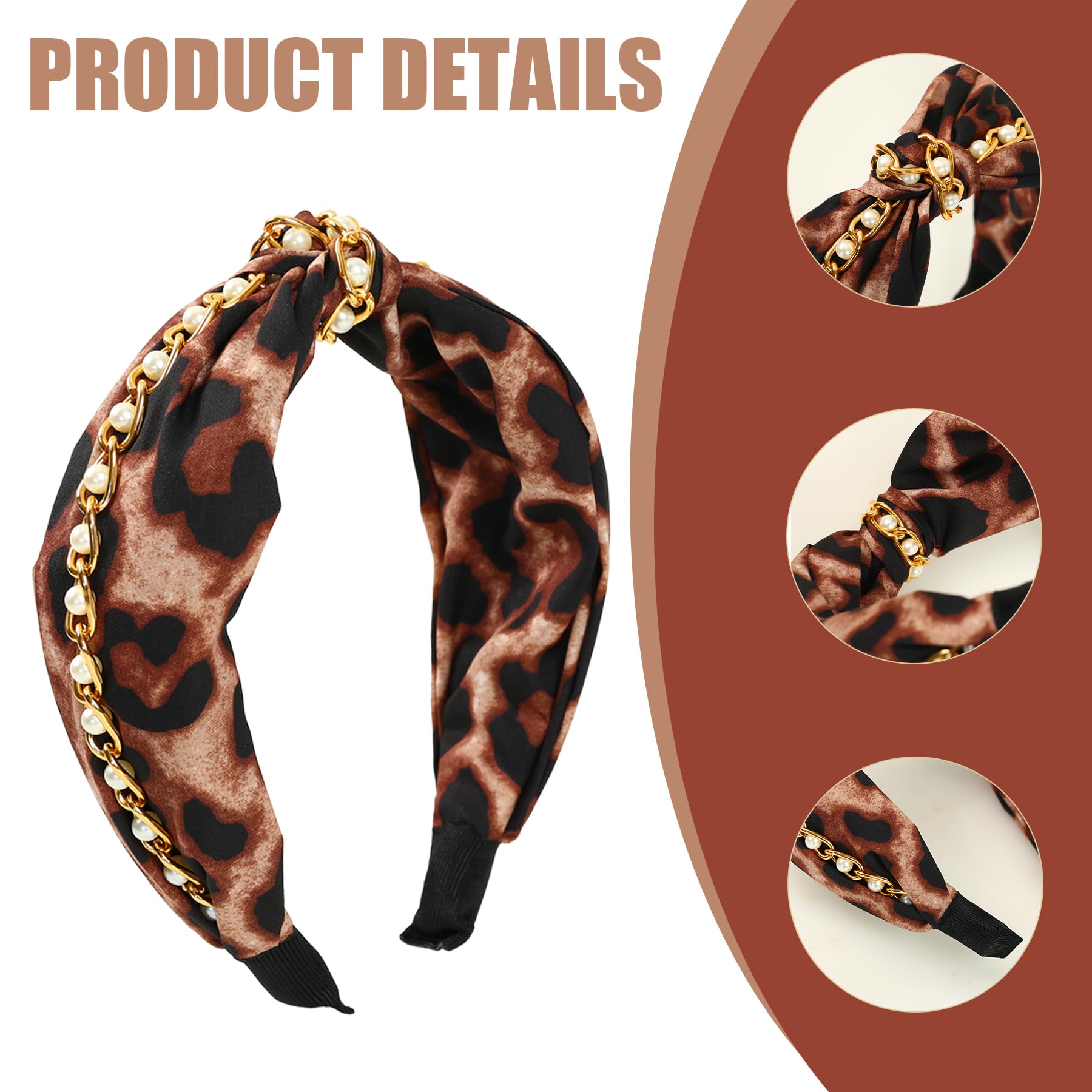 Leopard Headband, 2PCS Leopard Print Headband, Leopard Print Ears, Hair Accessories for Women Animal Headband - Image 2