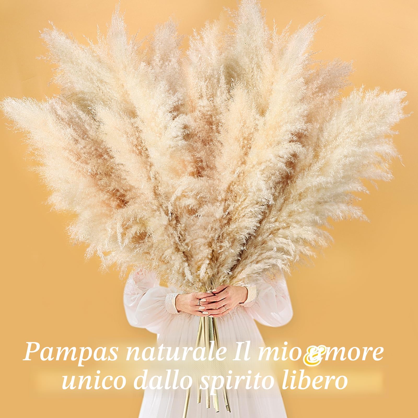 10 Pezzi 100cm Grandi Fiori di Pampa Artificiali Soffici,Piume Erba Della Pampas Naturali,Boho Home Decor,Decorazione Alta di Erba di Pampa Naturale,per Matrimoni,Feste