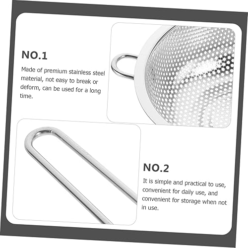 Miniatura 2 de Housoutil Cesta de drenaje de acero inoxidable Colador de metal Cestas de colador de acero inoxidable con mango Cuenca de drenaje de frutas Colador