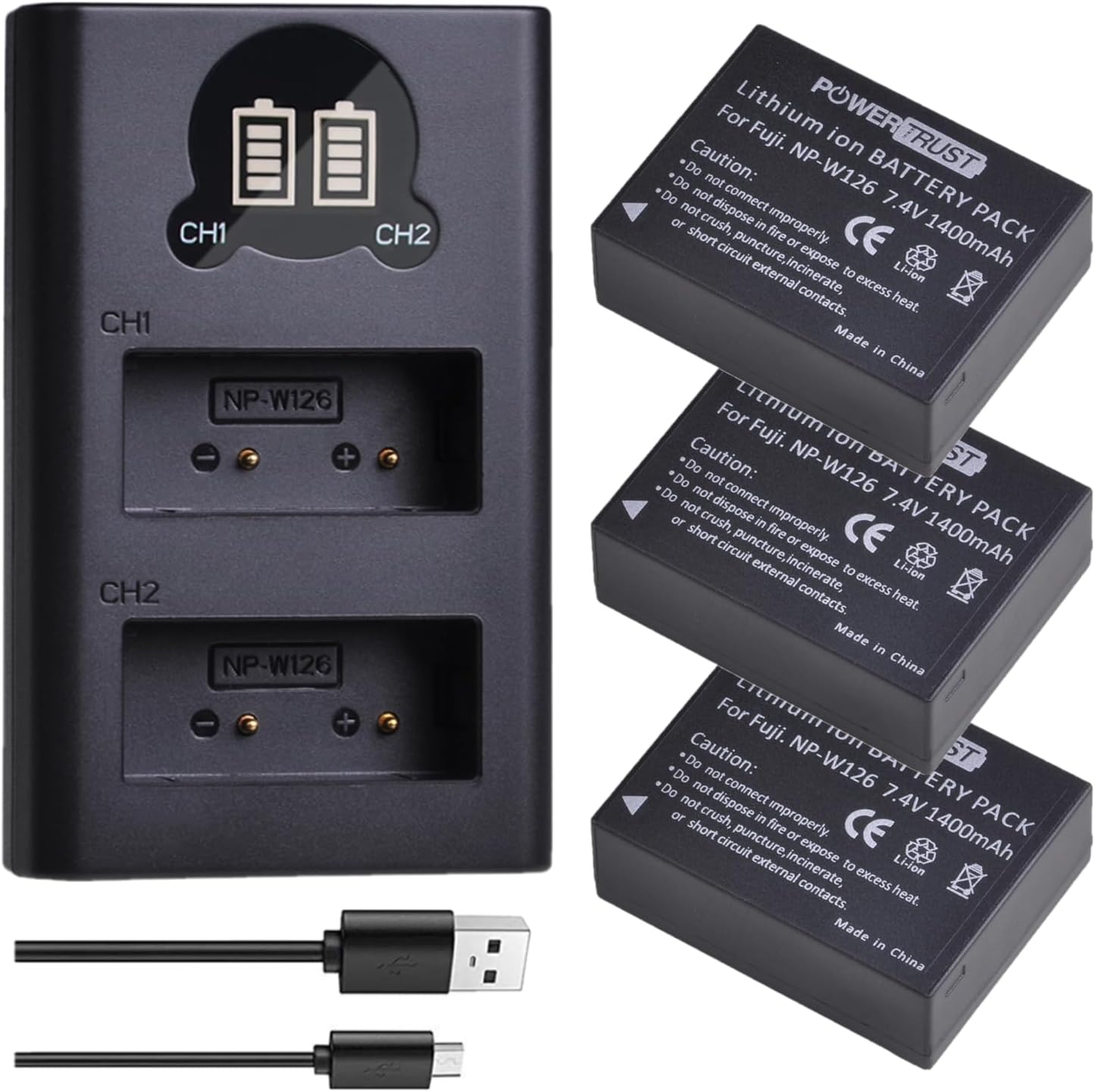 NP-W126 NP-W126S Battery Charger For Fujifilm Fuji X-A1 XA1 X-E1 X