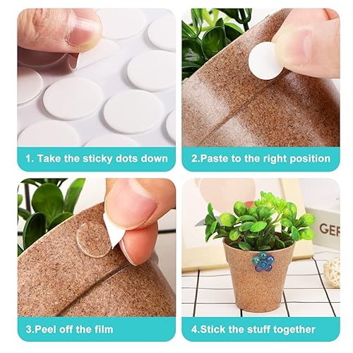 Miniatura 3 de Masilla Adhesiva, 140 puntos adhesivos de 10mm0.4" extraíbles para póster, masilla adhesiva de doble cara redonda reutilizable, puntos pegajosos