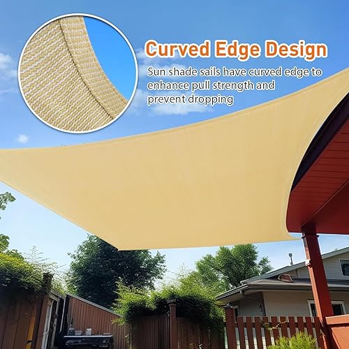Miniatura 5 de Artpuch Toldo parasol rectangular de 6.53 ozm, para patio al aire libre, 12 x 20 pies, para jardín, parque infantil