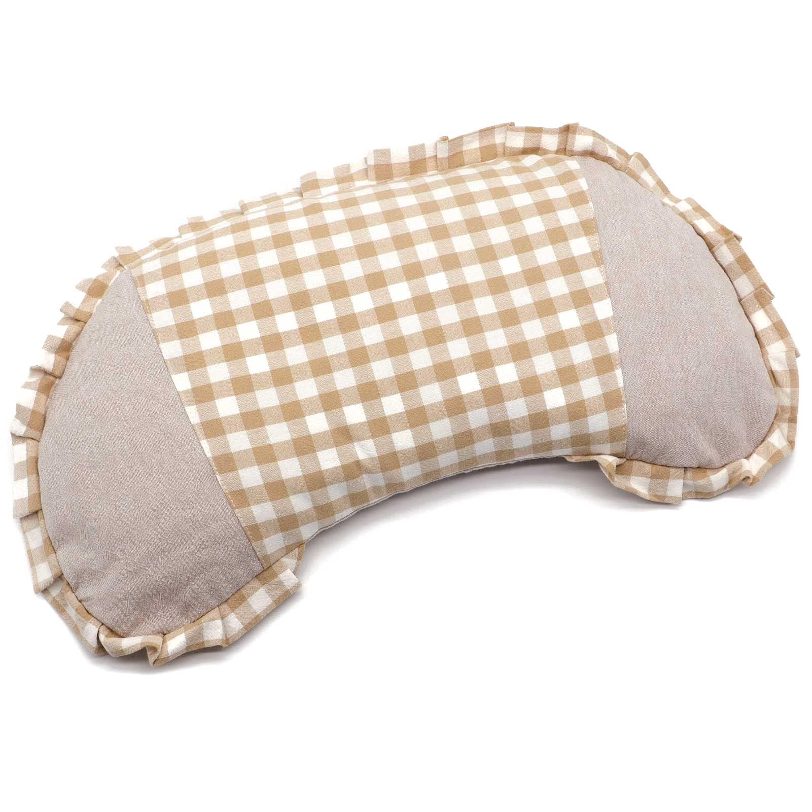 Cuscino con gusci di grano saraceno, per migliorare il sonno, grande, cuscino cervicale con fodera lavabile, a forma di luna, supporto rinfrescante per il collo, per chi dorme di lato e sulla