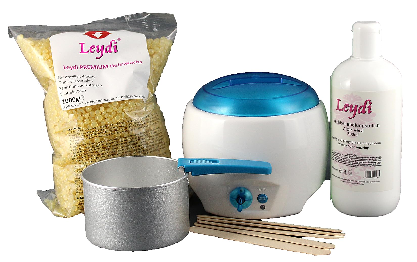 Leydi Heisswaxset Premium Honig - Brazilian Waxing Komplettset mit Waxgerät u...