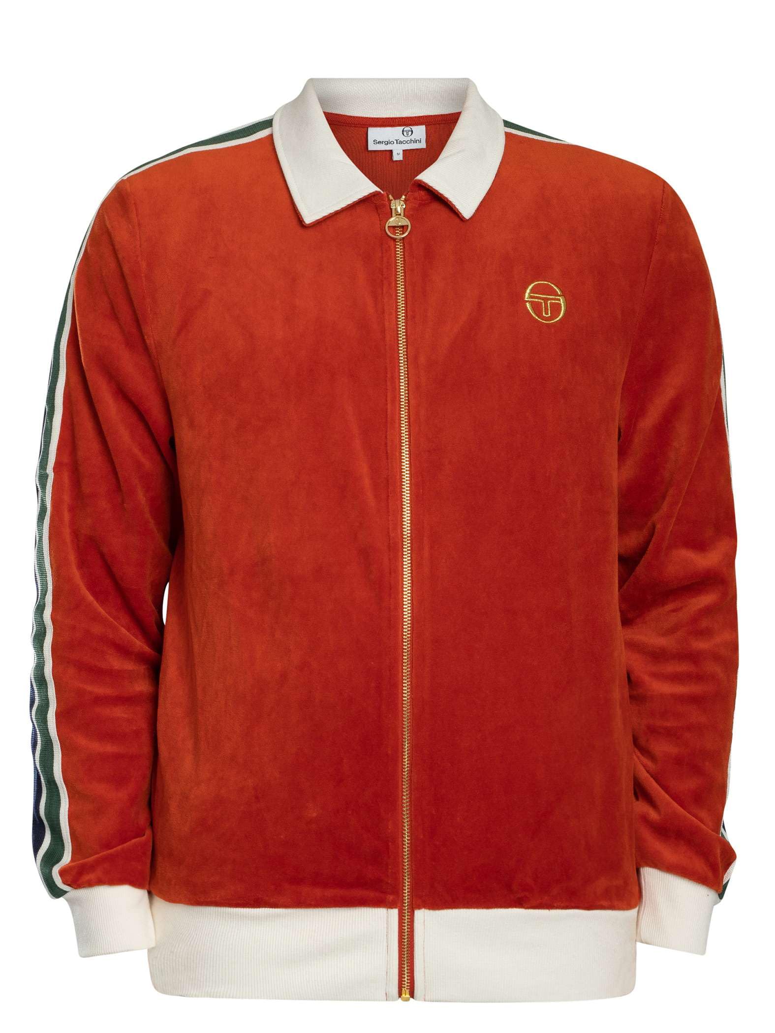 Sergio Tacchini Uomo Giacca Sportiva Monte Velour, Rooibos Tea/Gardenia
