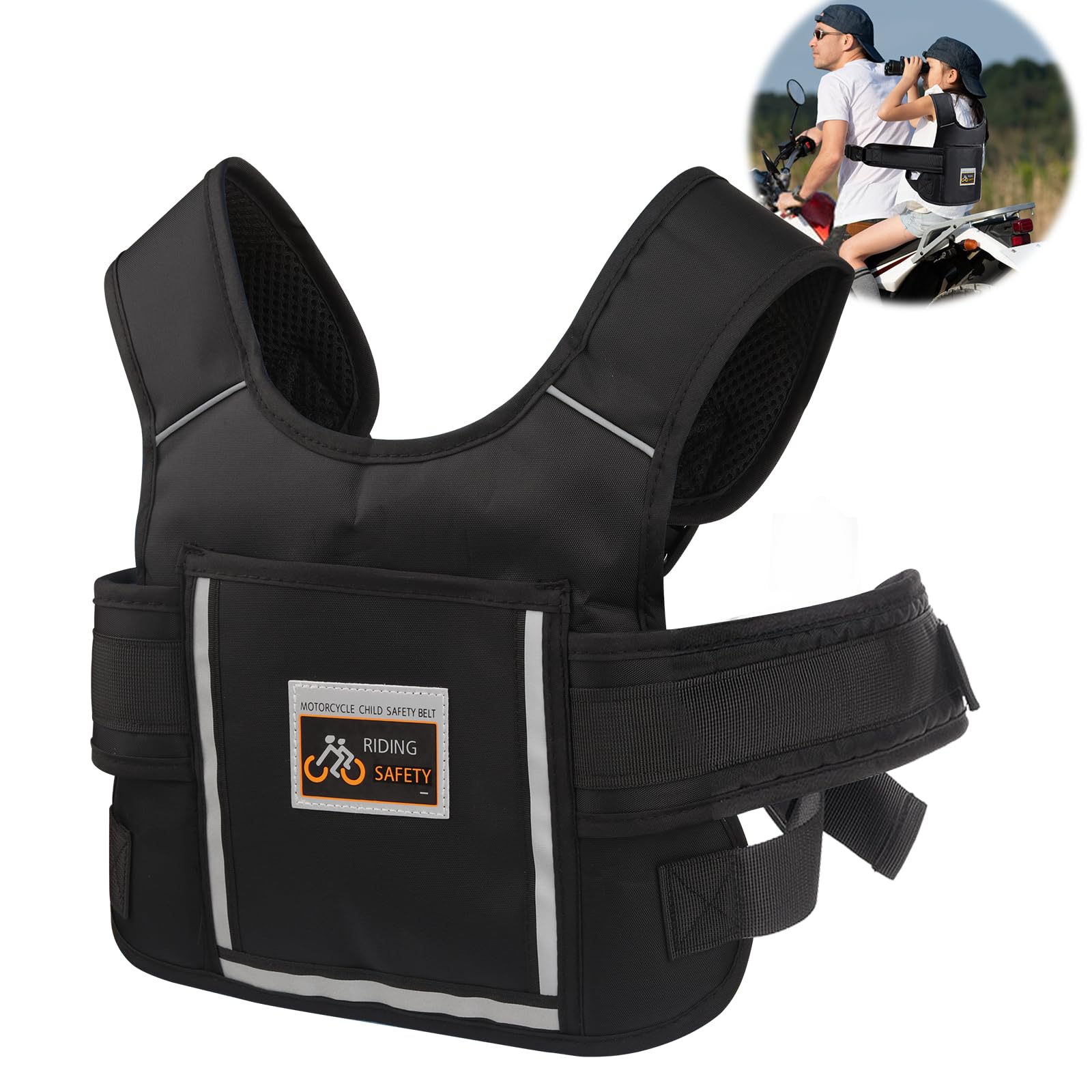 Children's Motorcycle Seat Belt, Motorcycle Children's Belt, Motorcycle Child Seat, Adjustable Children's Motorcycle Safety Belt, Children's Motorcycle Harness for Children Between 2 and 15 Years