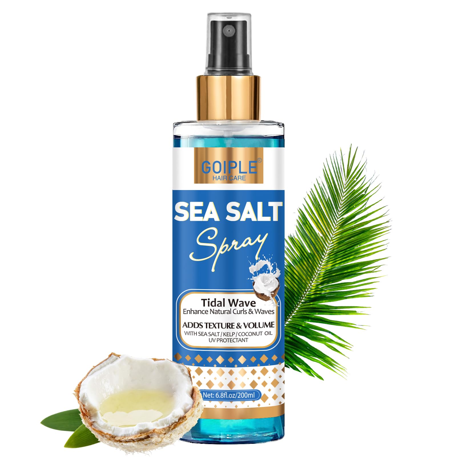 WOZUTUNT 6.8 fl oz Sea Salt Spray for Men & Women, Natural Texture Spray for Hair Volume Adds Instant Thickness Light Hold, Sea Salt Mist Hold Beach